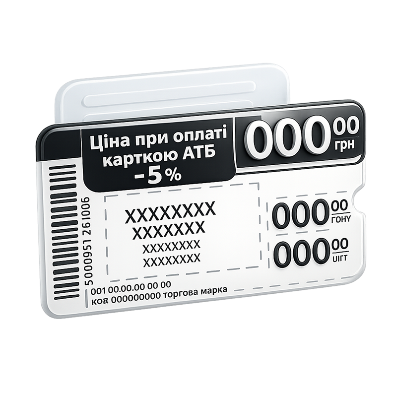 Ціна при оплаті карткою АТБ -5%